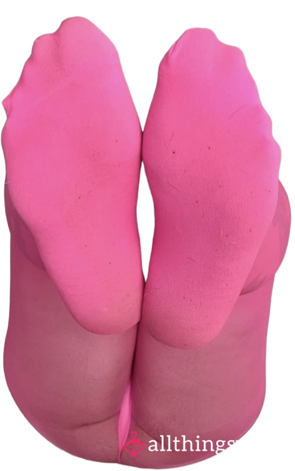 🩷 Bright Pink Plus Size Tights/pantyhose Worn By A BBW 🩷