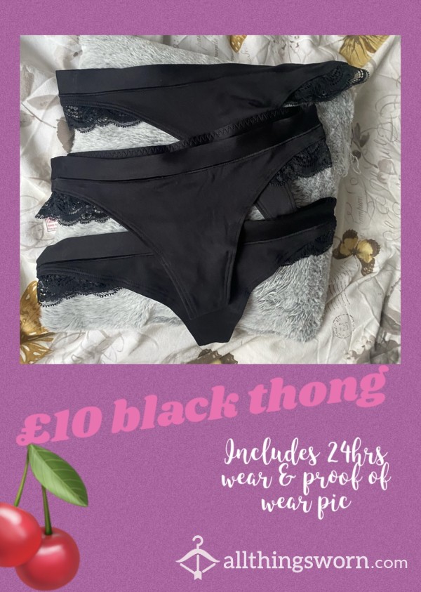 £10 Black Thong😈 1x Left