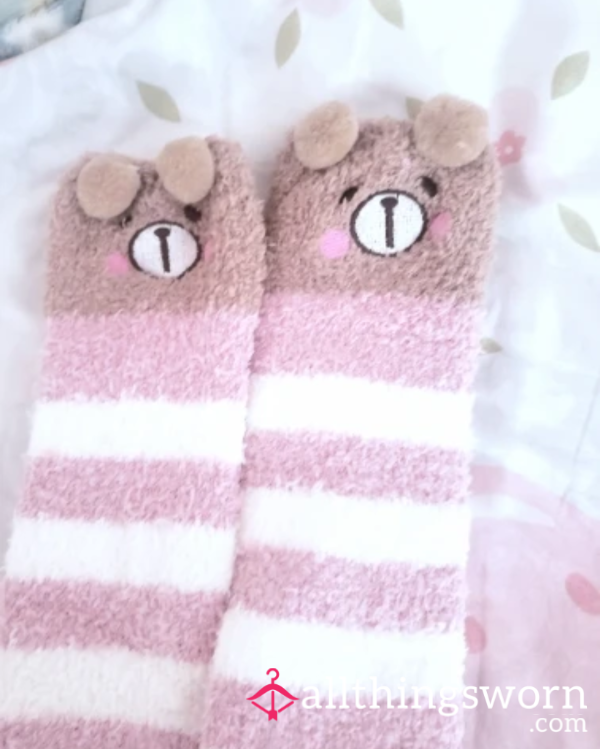 💞 2 Day Wear Fluffy Socks, Well-worn Fluffy Socks For Sale, Cozy Socks, Cosplay Socks.💞