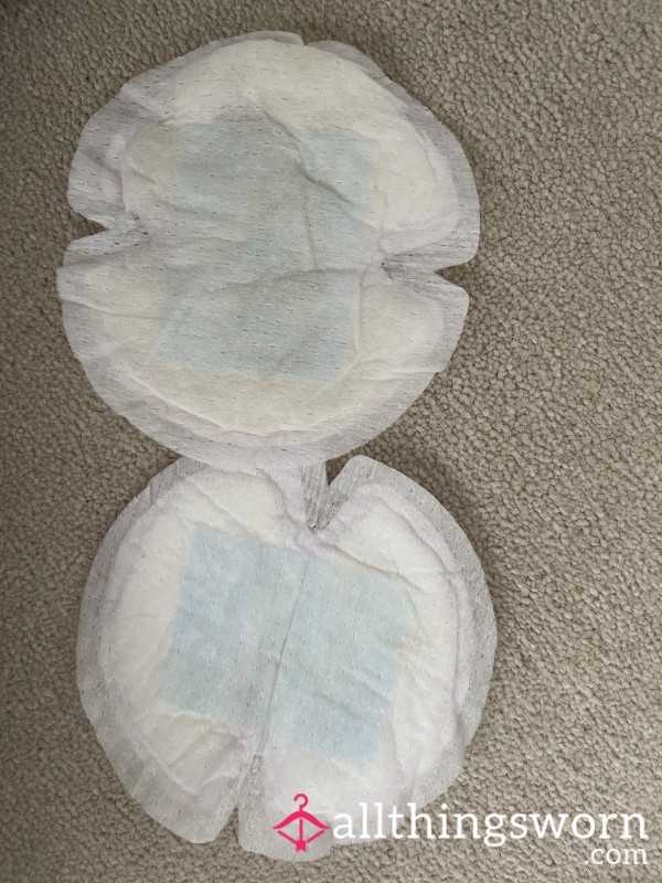 2 Used Breast Pads With Milk