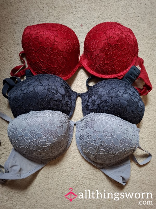 3x Worn Bras 34D