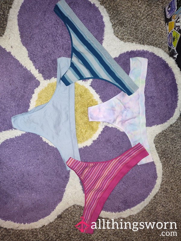 4 Colorful Cotton Thongs