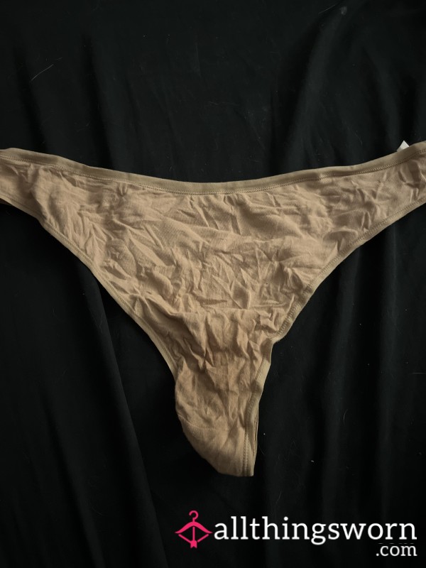 48 Hour Worn Full Back Thong/ Ready For Shipping/Size L-XL