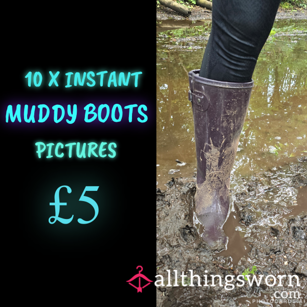 A Collection Of Alex Playing In Muddy Wellies - 10 Pictures - For Instant Viewing