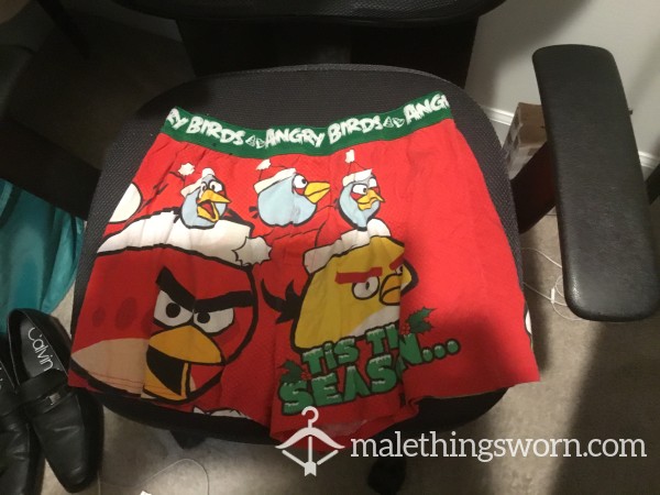 Angry Birds Holiday Boxers Well Worn Size Large?