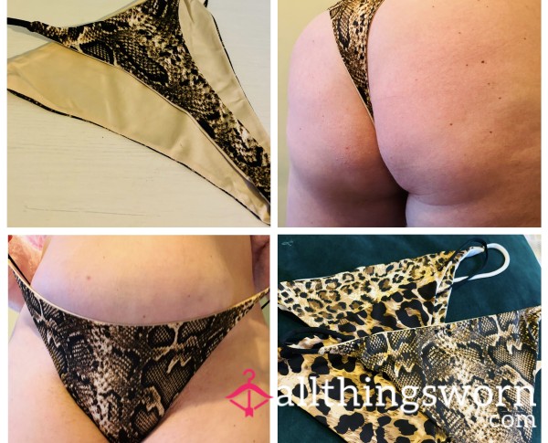 Ani*al  Print Soft Thong XL . Which Print Is Your Fav ! Comes With Access To My Gusset Drive. 48 Hour Worn