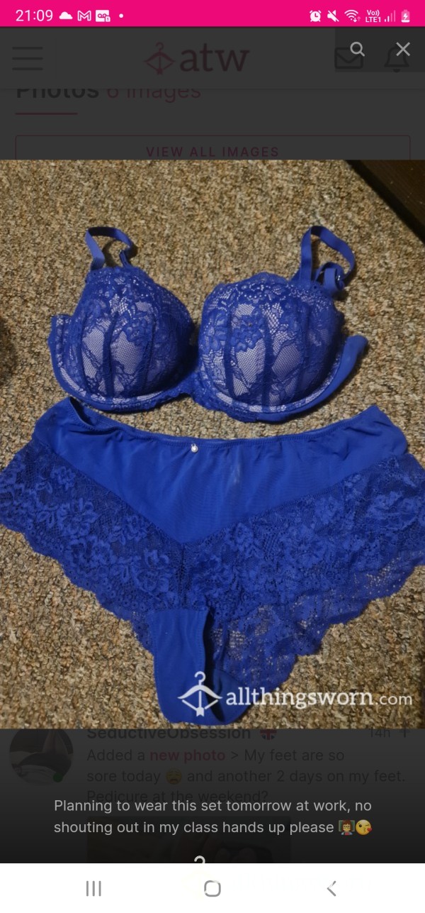 Ann Summers Blue Lacey Bra