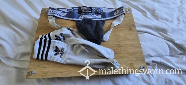 Aussieb*m Jockstrap And Adidas Socks