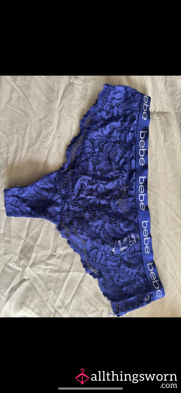 BEBE Panties | Cheekies | Royal Blue | Full Lace | Bow Back | XL |