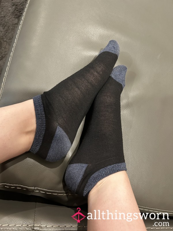 Black And Navy Ankle Socks