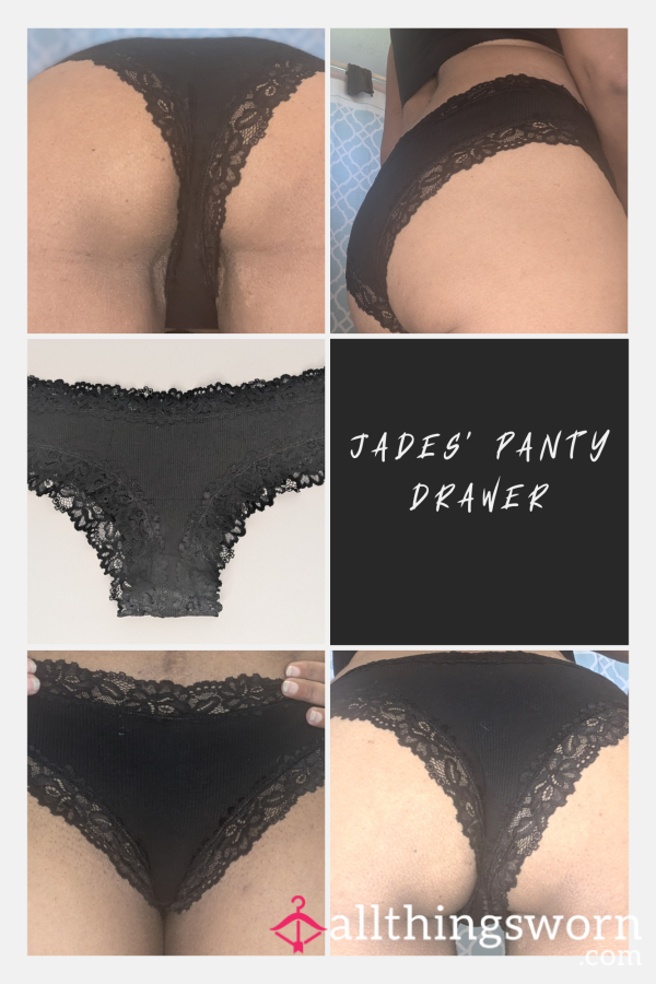 Black Cheeky Panties Size M