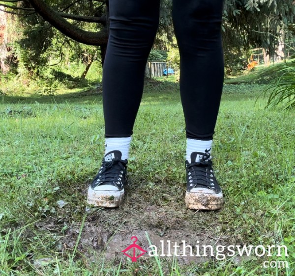Black Converse Mud Puddle Play In The Backyard (11 Min)
