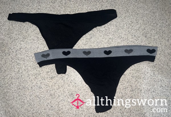 Black Cottony Thongs