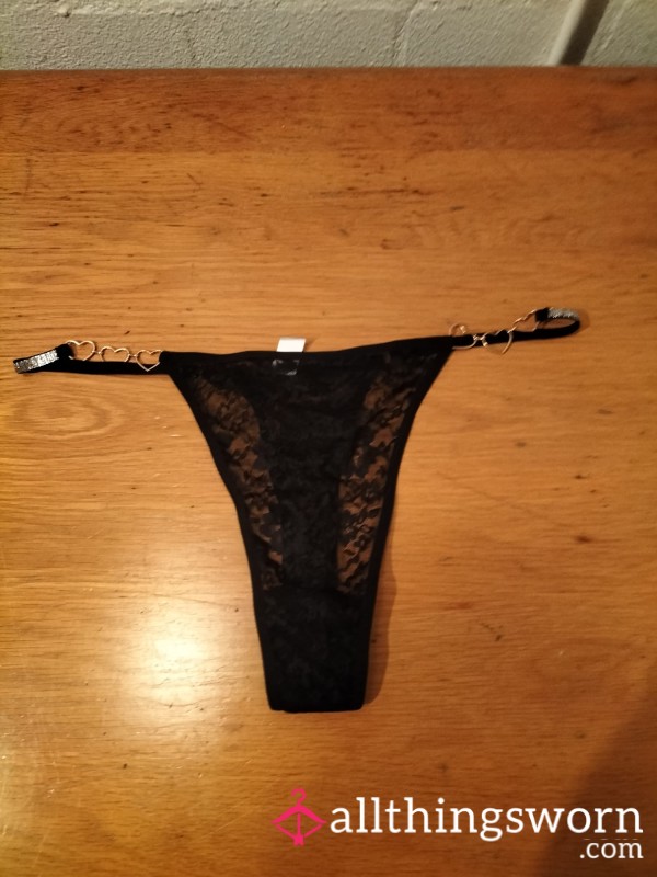 ~*~Black G String~*~ Heart & Sparkle Details On Side Band!!