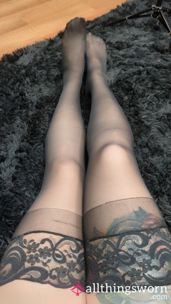 Black Lace Top Sheer Stockings