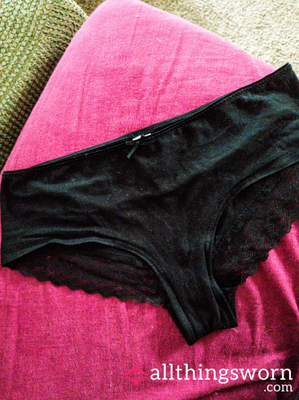 Black Panties Once Worn & Ready For 2nd Wear 🖤 (Add-ons & Customs Available)