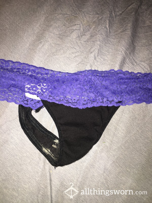 Black& Purple Thong