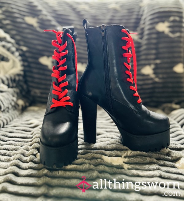 Black & Red Chunk Heel