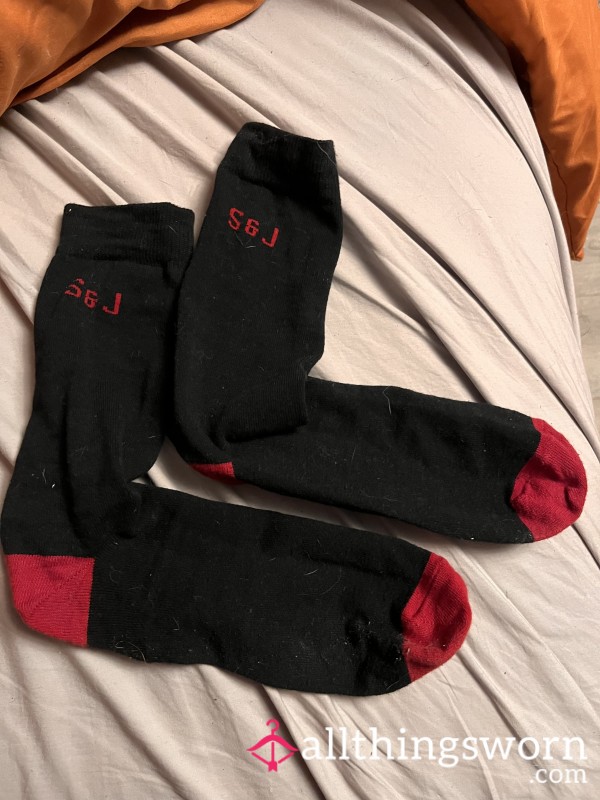 Black & Red Crew Socks