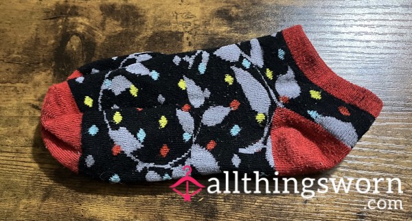 Black, Red, & Gray Thin Ankle Socks - Includes US Shipping & 24 Hr Wear
