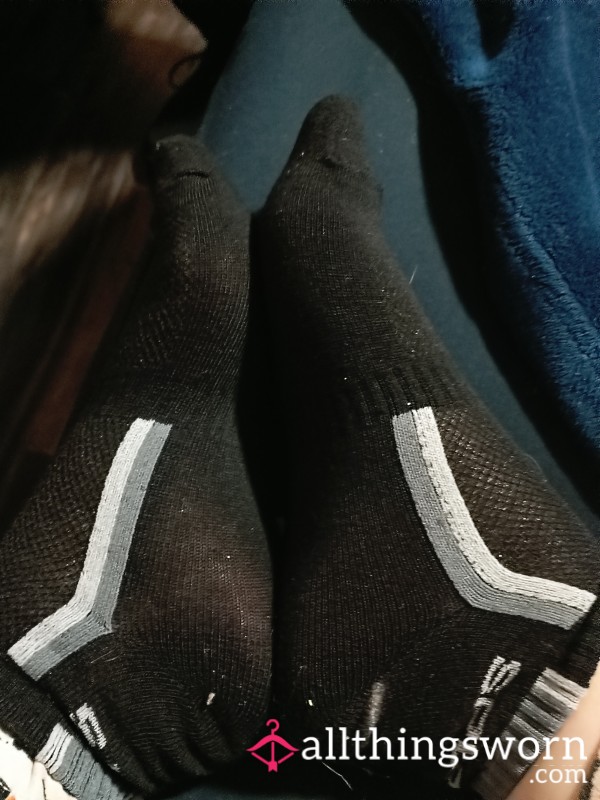 Black Socks With Sport Stripe