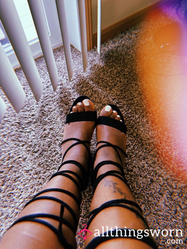 Black Strap Up Heels