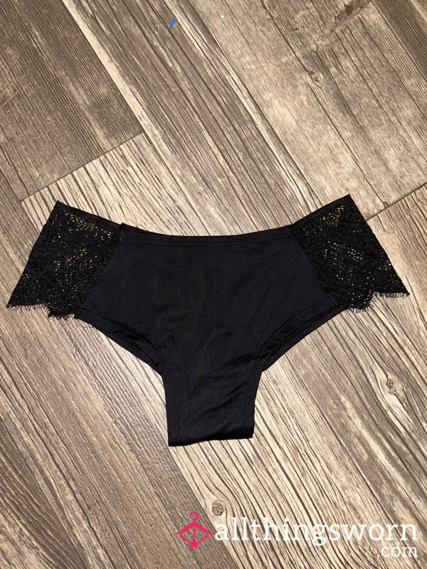 Black VS Cheeky Panties With Lace Accents