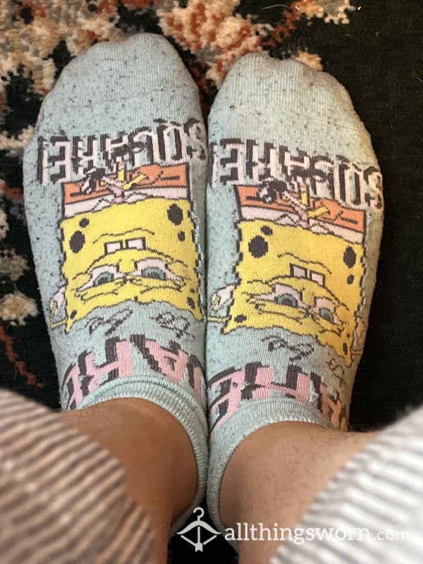 🇺🇸 Blue Ankle Socks With SpongeBob