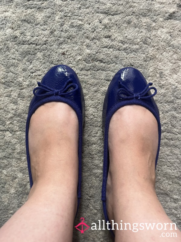 Blue Ballet Flats