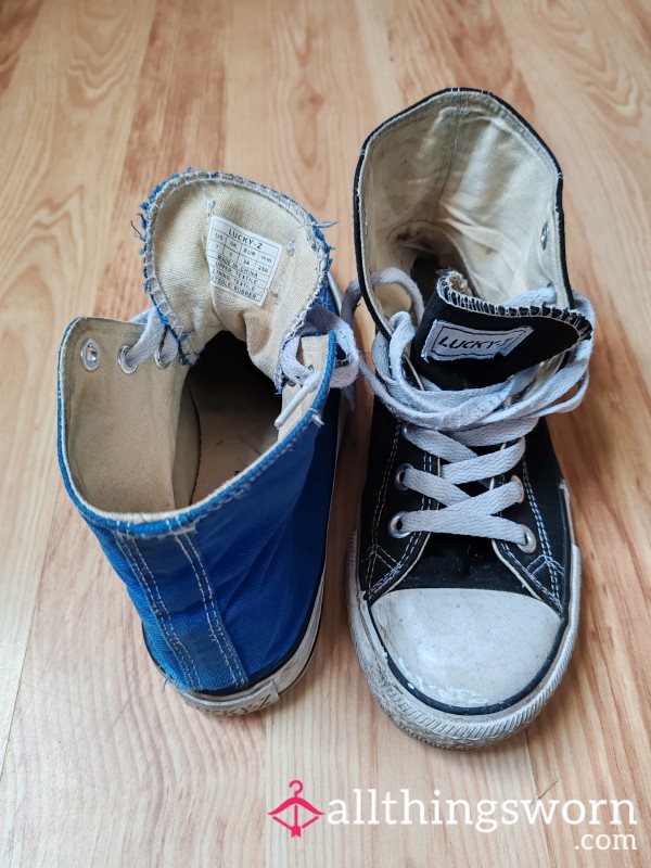 Blue /Black Mismatched Canvas Shoes