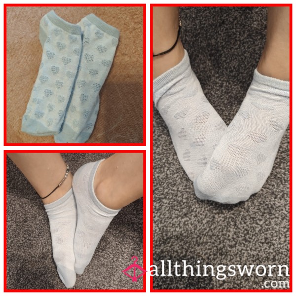 Blue Cotton Ankle Socks