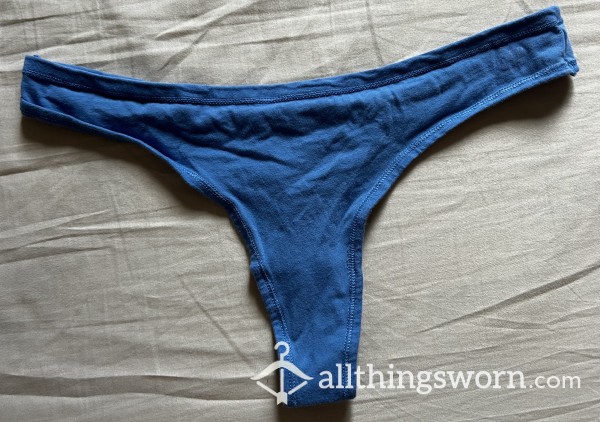 Blue Cotton Gap Thong