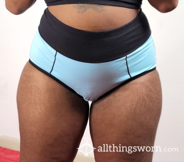 Blue High Waist Cotton Bikini