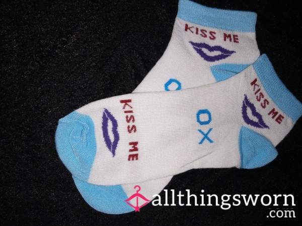 Blue 💋 Kiss Me Socks
