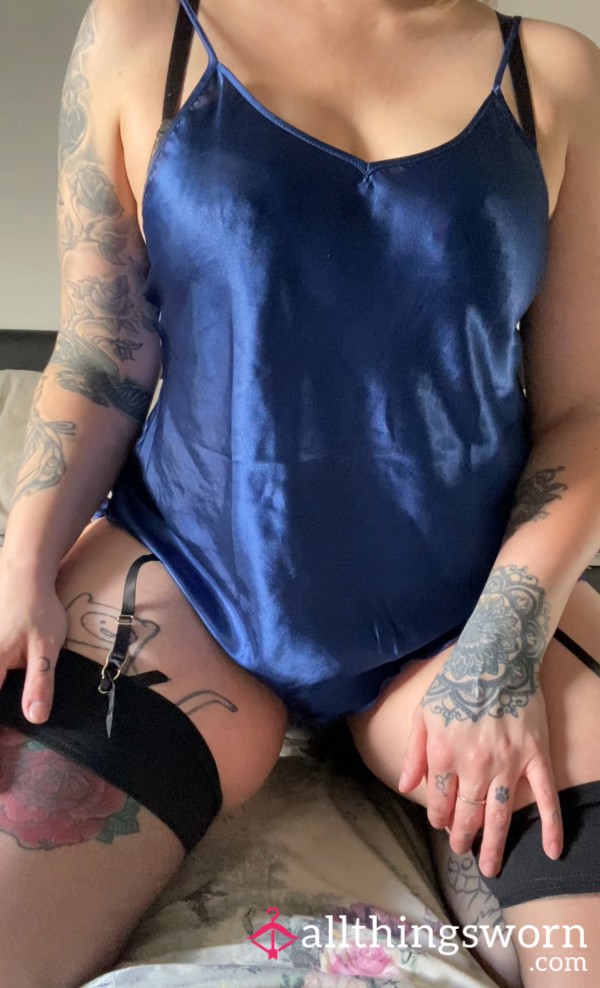 Blue Satin Cami Top