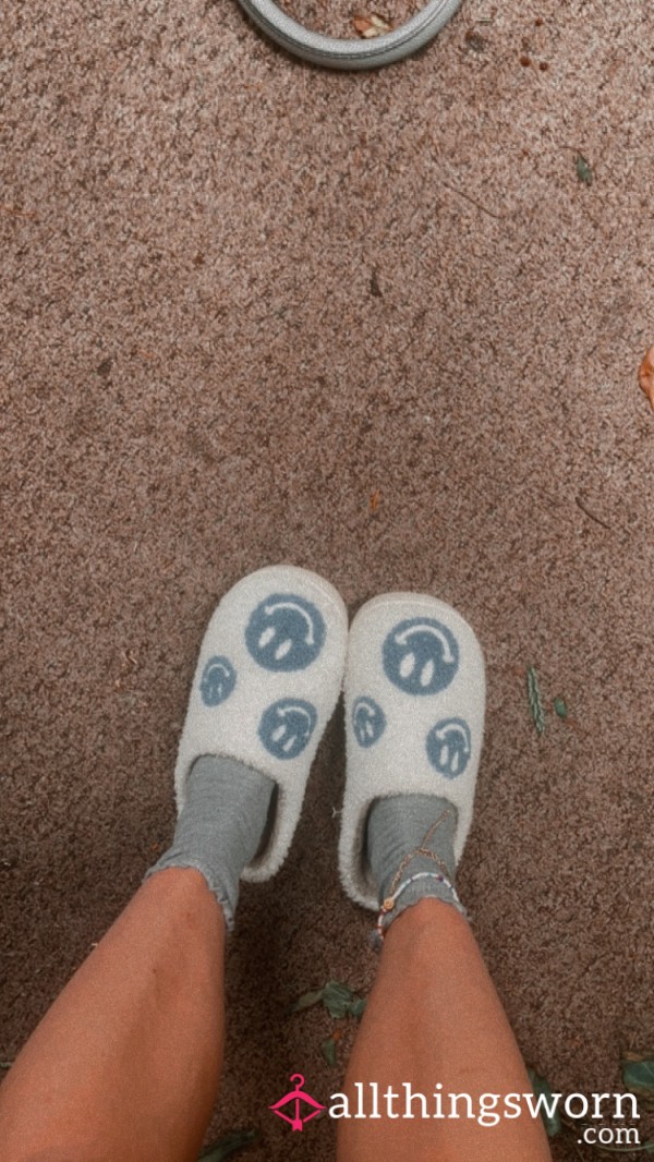 BLUE SMILEY SLIPPERS