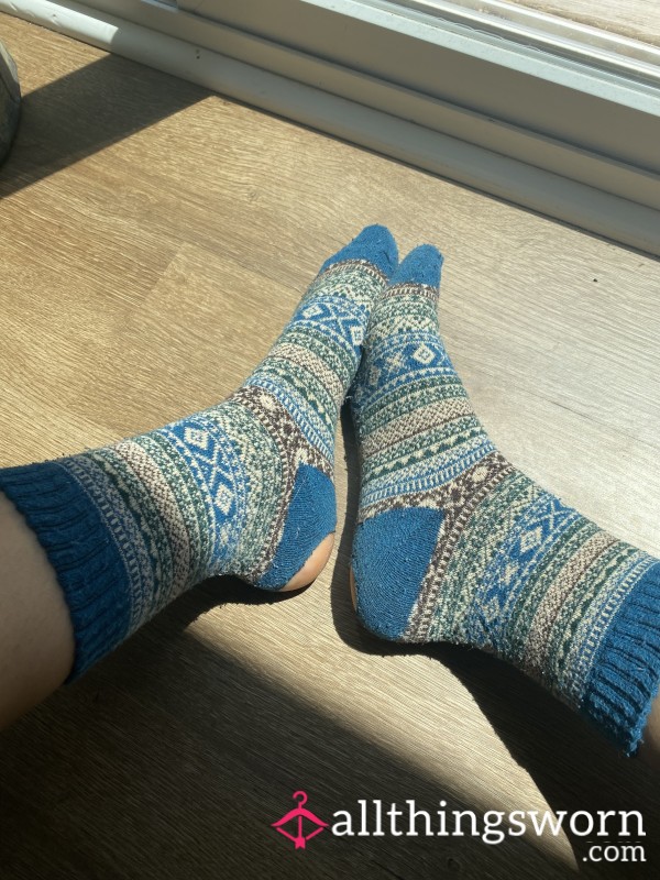 Blue Wornout Socks