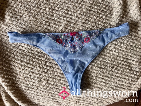 Brand New Blue Flor*l Thong