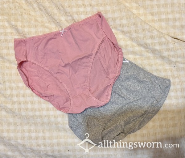 Soft Cotton Knickers - Pink Or Grey