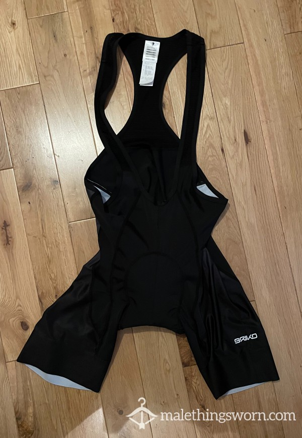 Briko Cycling Bibshorts Singlet Black Compression S**y Padded Lycra (L) Ready To Be Customised For You!