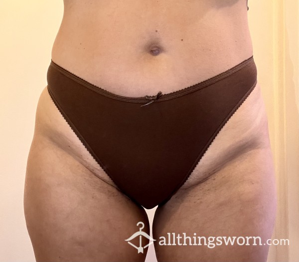 Brown Cotton Full Back Panties