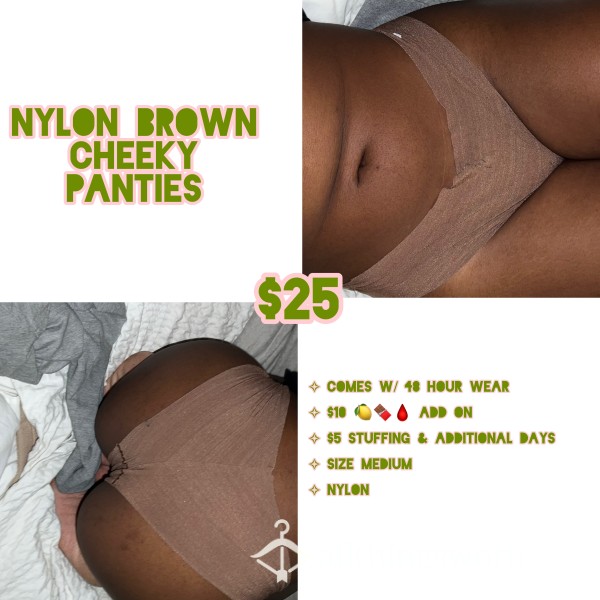 Brown Nylon Cheeky Panties