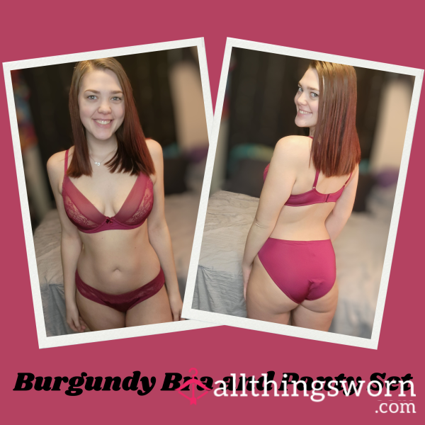 Burgundy Bra And Panty Set (Adore Me)