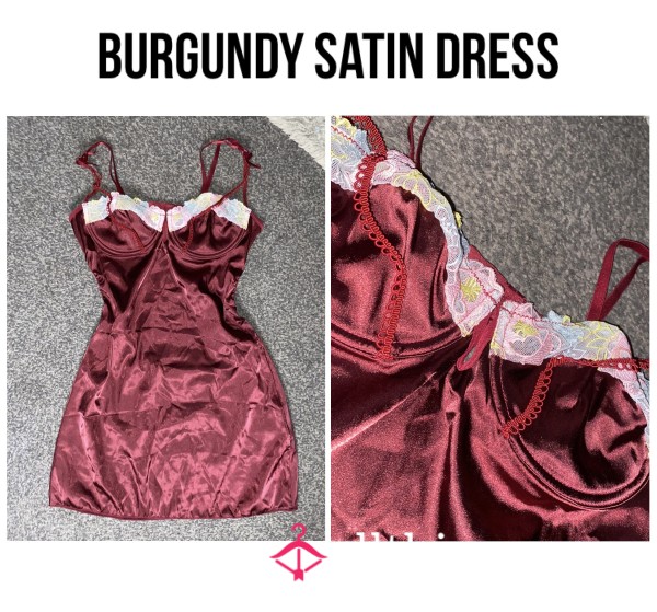 Burgundy Satin Dress🥀