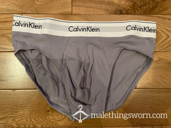 Calvin Klein Tight Fitting Light Grey Hip Briefs (S) Ready To Be Customised For You!