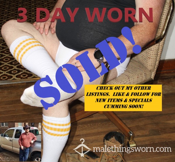 Cla**ic Tube Socks - Work Day Worn (3 Days) - American Apparel Co., Sz 10-13