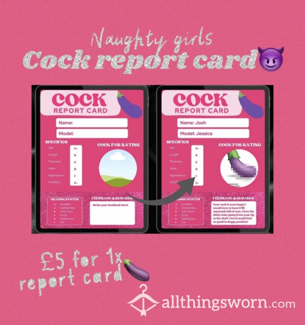 C*ck Report Card🍆| Get A C*ck Report Card From Your Favourite Naughty Girl😈