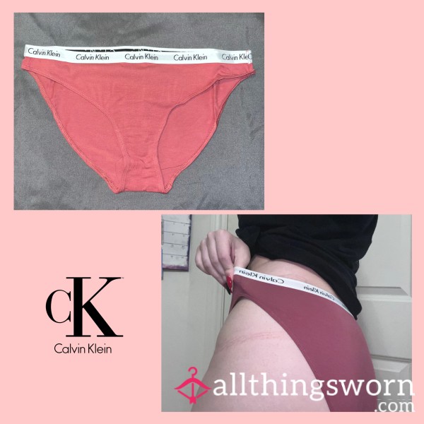 Cor*l CALVIN KLEIN MEDIUM BIKINI PANTIES - WORN FOR 24 HOURS 💦