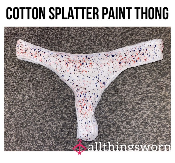 Cotton Splatter Paint Thong🤍