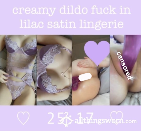 Creamy Di**o F**k In Lilac Lingerie💜